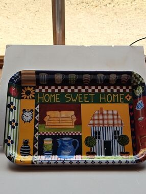 Vintage 90's 4 Home Sweet Home Serving Trays Signed by Alie kruse Kolk Italy